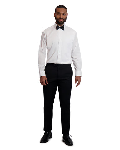 MENS CLASSIC STRAIGHT POINT DRESS SHIRT - WHITE