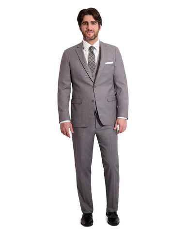 MENS "POWER STRETCH" SOLID SUIT SEPARATE - PANTS - GREY