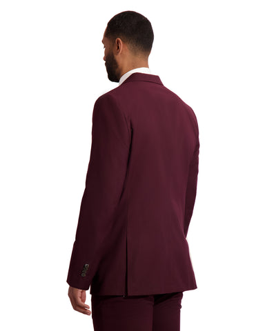 MENS "POWER STRETCH" SOLID SUIT SEPARATES - BURGUNDY